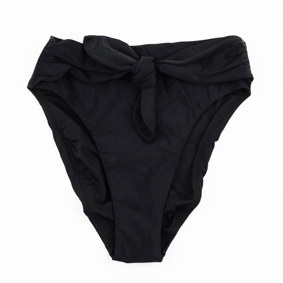 New JCREW Size XS Tie high-rise bikini bottom in Black - Picture 3 of 4